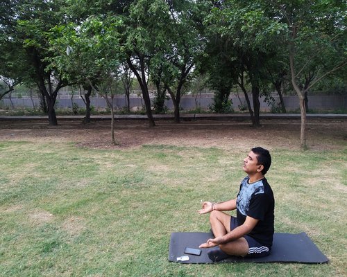 Yoga and meditation pose outdoors